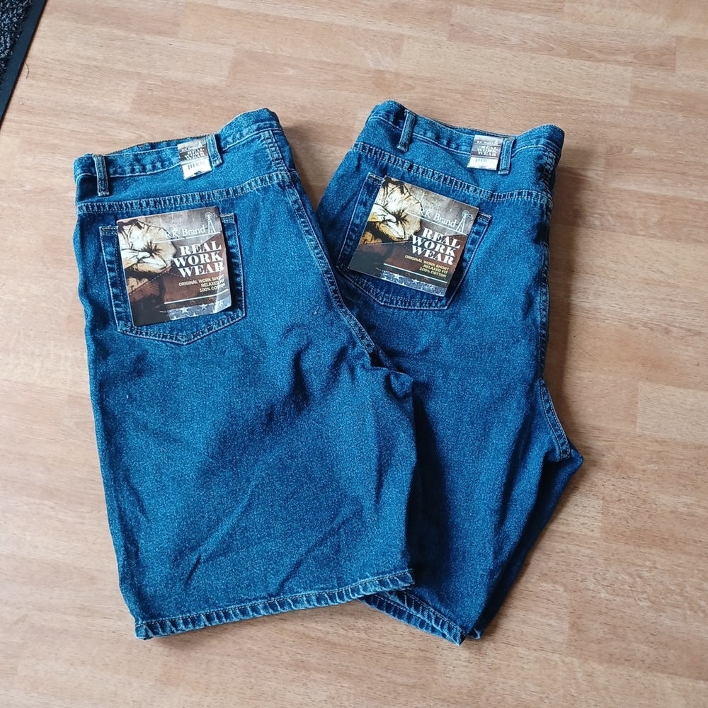 Jean shorts size 46 waist new RK brand work wear 2 pair